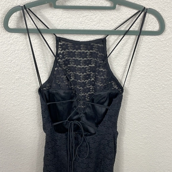 New Bardot Chameleon Lace Midi Dress In Black Strappy Open Back Sz L - Picture 8 of 16